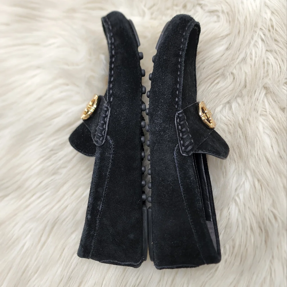 Tory Burch Gemini Link Suede Loafer Black